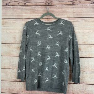 Loft Soft & Cozy Gray Reindeer Sweater